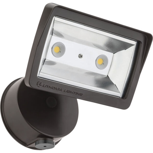 Bronze LED Outdoor Dusk-To-Dawn Flood Light with Tempered Glass Shade, image 1